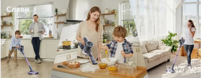 Безжична вертикална прахосмукачка Lubluelu 202, 220 W, HEPA филтър, Лилав, снимка 13 - Прахосмукачки - 49891951