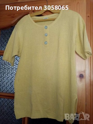 жълта лятна блуза с къси ръкави размер XL , снимка 2 - Тениски - 36770857