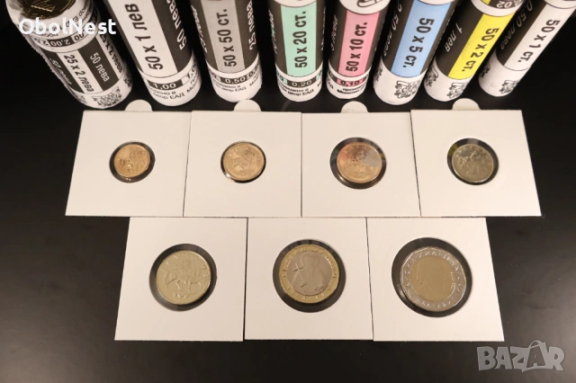 Пълен сет UNC монети от 1 ст. до 2 лв. (1999, 2000, 2002 и 2015) в картончера, снимка 2 - Нумизматика и бонистика - 53140555