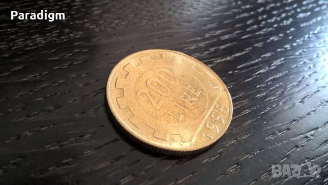 Монета - Италия - 200 лири | 1998г.