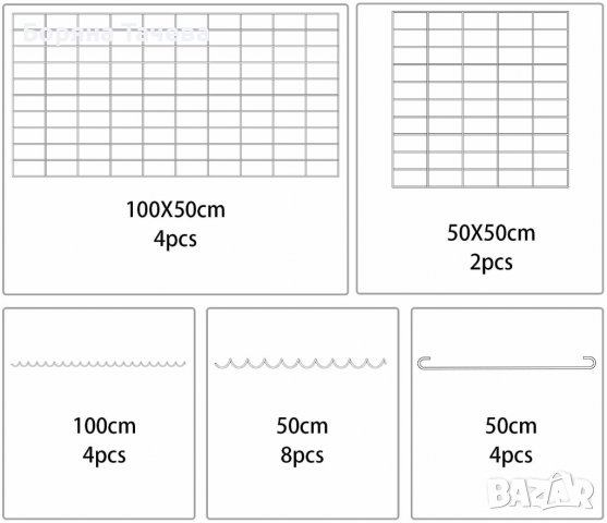 Габион кошница от поцинкована тел 100 x 50 x 50 cm WS25GB02 , снимка 4 - Огради и мрежи - 36580672