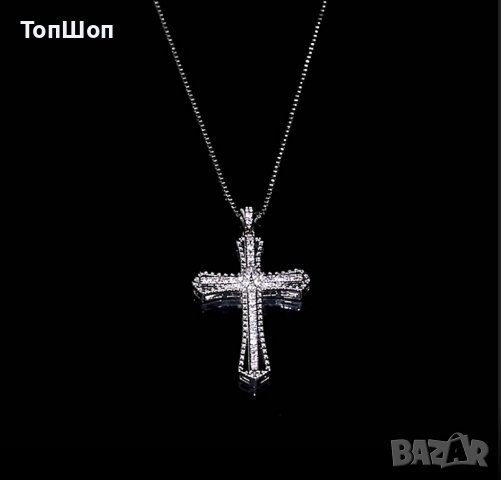 Кръст колие изцяло с кристали, снимка 6 - Колиета, медальони, синджири - 37157601