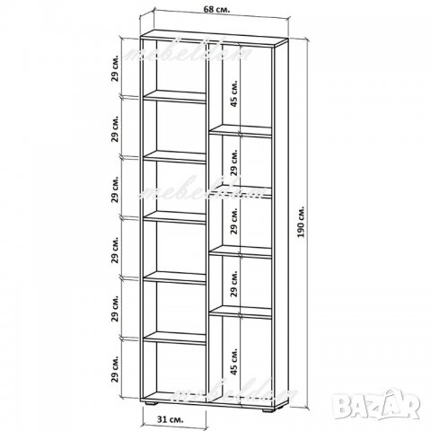 Етажерка,стелаж,библиотека(код-0632), снимка 5 - Етажерки - 32126140