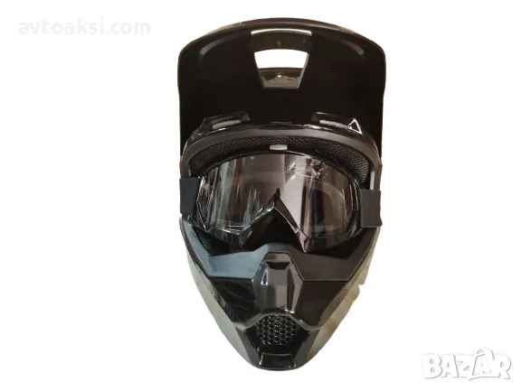 Каска Крос Мотор/Скутер/Бъги/Вело/АТВ три цвята с Очила, снимка 10 - Аксесоари и консумативи - 50409142