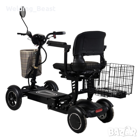 Сгъваема електрическа четириколка MaxMotors 750W - BLACK, снимка 4 - Инвалидни колички - 44659719