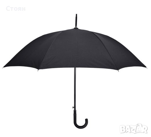 Чадър за дъжд бастун автоматичен черен 86,5 см, снимка 2 - Други - 42877813