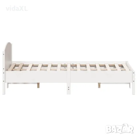 vidaXL Рамка за легло без матрак, бял, 120x200 см, бор масив, снимка 5 - Спални и легла - 56148184