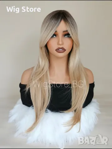 Тъмно руса перука с бретон, снимка 1