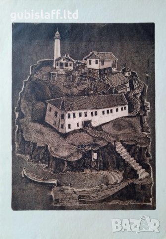 Картина, "Остров Болшевик", худ. Т. Атанасов (1928-1985), снимка 1 - Картини - 42359357
