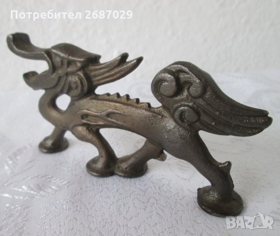 стара отварачка дракон метал фигура пластика, кибрит, пепелник, дракони, метал, снимка 2 - Статуетки - 29125920
