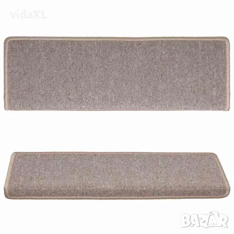 vidaXL Изтривалки за стълби 15 бр. 65x21x4 см светлокафяви с правоъгълен кант, снимка 4 - Изтривалки - 56145998