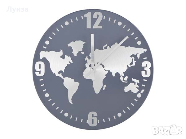 Часовник с географски елемент, снимка 1 - Стенни часовници - 30355394