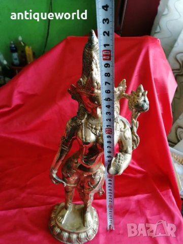 Голяма Бронзова  Индуиска Статуя Богиня ПАРВАТИ, снимка 6 - Антикварни и старинни предмети - 38776789