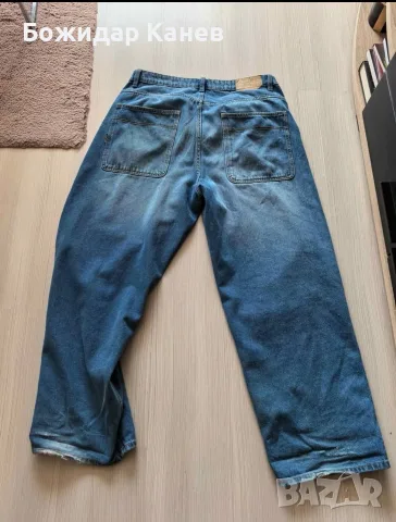 Denim Blue Super Baggy Jeans 36/34, снимка 4 - Дънки - 56448318