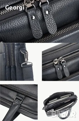 Мъжка премиум/елегантна кожена бизнес чанта /Куфарче за лаптоп 15" от естествена кожа!, снимка 11 - Чанти - 49273882