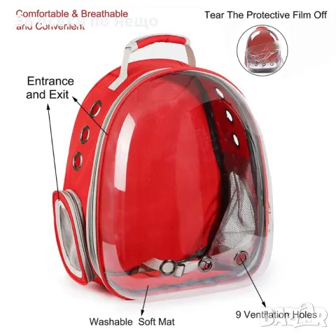 Прозрачна раница за носене на домашни любимци, снимка 8 - Други стоки за животни - 48698533