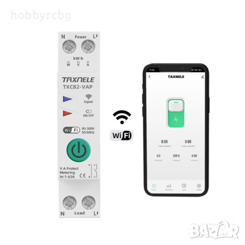 Многофункционален WIFI електромер, прекъсвач, предпазител и таймер