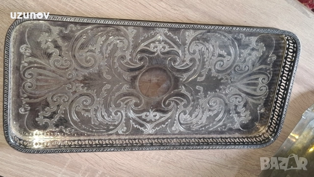 посребрен поднос, снимка 3 - Антикварни и старинни предмети - 52353754