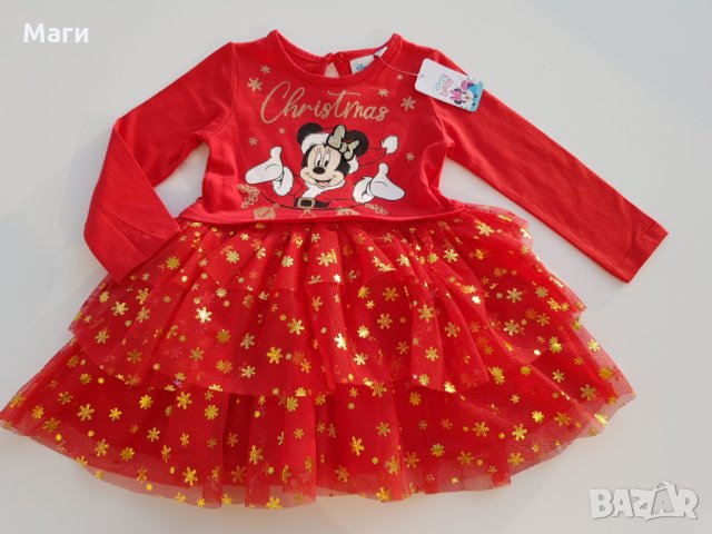 Коледна рокля Мини Маус 9-12 месеца - НОВА, снимка 2 - Бебешки рокли - 30635936