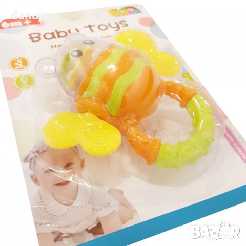 1787 Бебешка дрънкалка с гризанки Пчеличка, снимка 3 - Дрънкалки и чесалки - 30718567