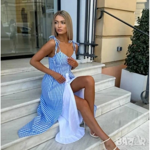 карирана рокля 