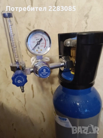 Кислородна бутилка 10 литра комплект с редуцир вентил, снимка 4 - Медицински консумативи - 52316665