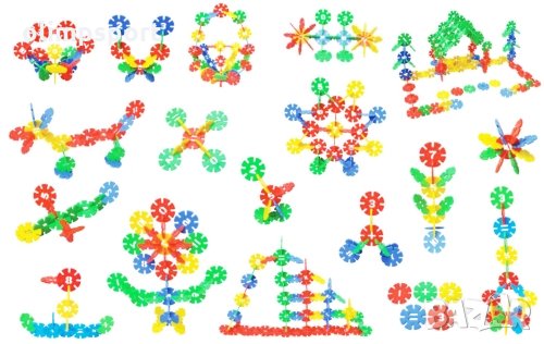 Конструктор 500 г елементи с различни цветове с цифри в PVC плик(270394) нов Всеки елемент съдържа 