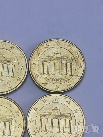 лот 10 цента Германия-2002 г. с букви A;D;G;J, снимка 3 - Нумизматика и бонистика - 53237898