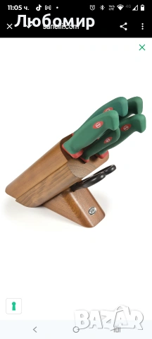 Sanelli - Блок с 5 ножа и ножици, черешово дърво - PREMANA PROFESSIONAL Line  , снимка 8 - Други - 53197822
