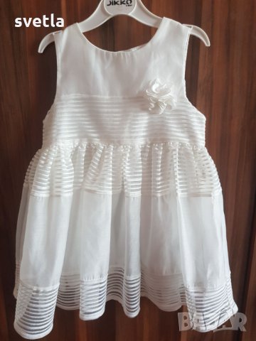 Бяла рокля Нм 86размер, снимка 1 - Бебешки рокли - 30041205