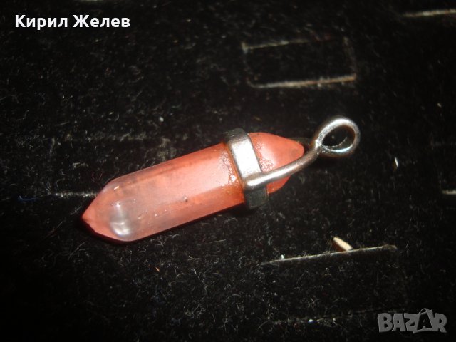 КОЛИЕ МЕДАЛЬОН РОЗОВ КВАРЦ ПОСРЕБРЕНО АРТИСТИЧНА ВИСУЛКА 10932