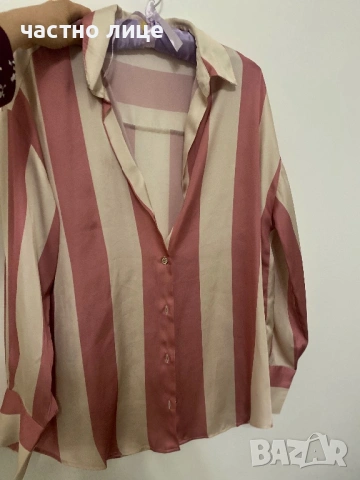 Zara риза сатенена oversize , снимка 11 - Ризи - 54169473