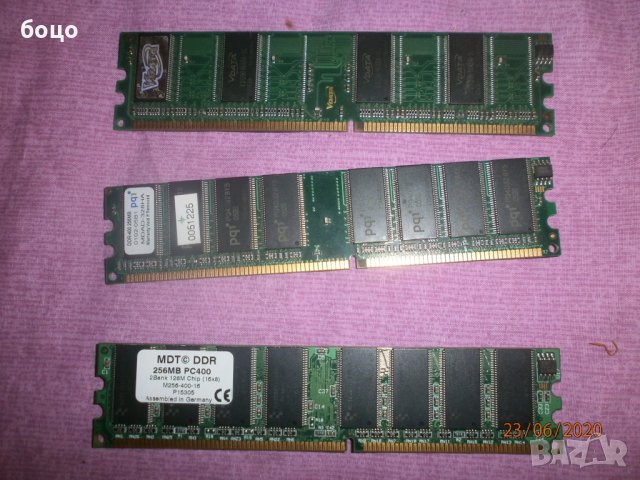 Продавам рам2бр 1Gb и 3Бр. 256Mb DDR 400, снимка 2 - RAM памет - 29237909