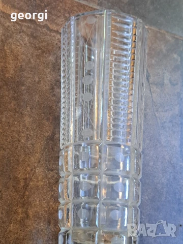 ретро масивна стъклена ваза 26/3, снимка 6 - Вази - 50693594