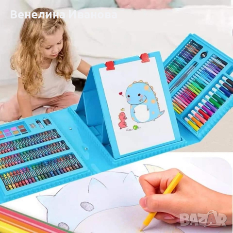 Страхотен детски комплект за рисуване в куфар от 208 части, снимка 2 - Рисуване и оцветяване - 44624598