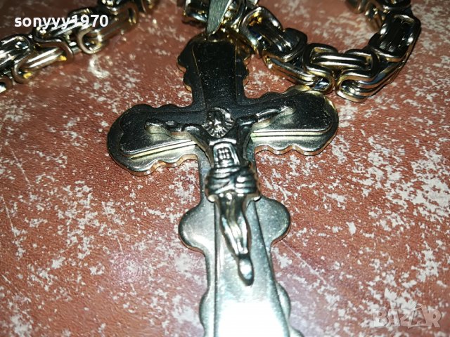 ЗЛАТЕН ЛАНЕЦ С КРЪСТ И ХРИСТОС 0909220857, снимка 5 - Антикварни и старинни предмети - 37945616