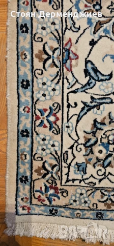 Оригинален персийски килим Наин, снимка 9 - Килими - 50567744