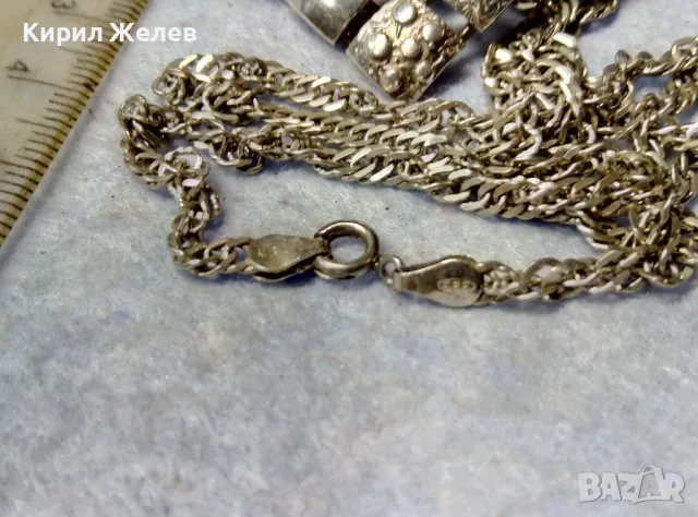 ШАРМАНТЕН АЖУРЕНТ СРЕБЪРЕН МЕДАЛЬОН РОДИРАНО СРЕБРО 925 със СРЕБЪРНА ВЕРИЖКА СРЕБРО 925 ITALY 28488, снимка 16 - Колиета, медальони, синджири - 49734065