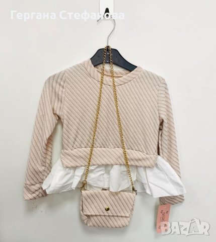 Нежна блуза с чанта Размери -4г.6г.8г.10г.12г.14г. Цена -29 лв, снимка 2 - Детски Блузи и туники - 42925515