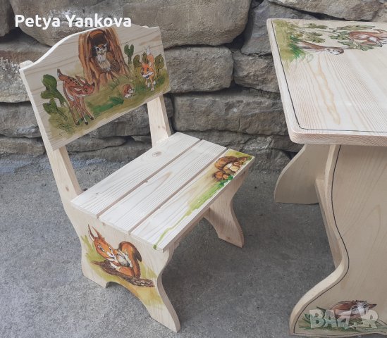рисувана маса и стол, снимка 6 - Мебели за детската стая - 33753857
