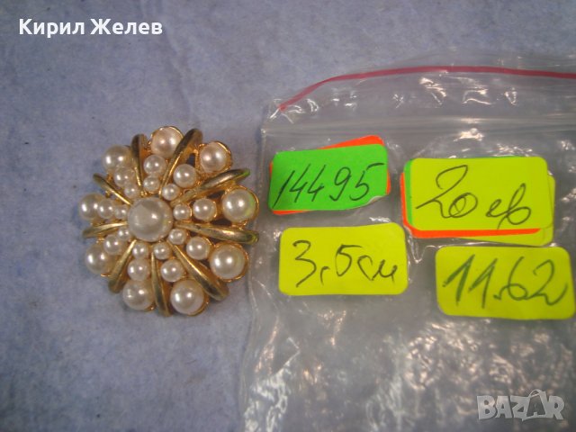 ПОЗЛАТЕНА ПЕРЛЕН ТИП ВИНТИДЖ АРТ ДЕКО СТИЛ СТАРА БРОШКА 14495, снимка 5 - Други - 37656713