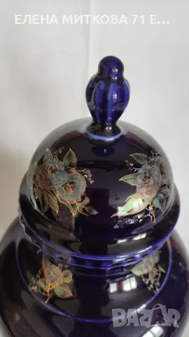 Голяма порцеланова ваза с изключителна ръчна декорация, снимка 4 - Вази - 48453770