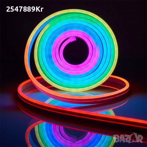 Неонови LED лентови светлини. Водоустойчиво осветление, 4.5 метра лента. , снимка 3 - Друга електроника - 51986475