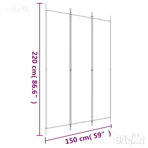 vidaXL Параван за стая, 3 панела, антрацит, 150x220 cм, текстил, снимка 8 - Паравани - 56147251