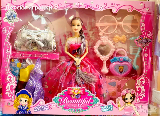 Кукла Барби с дрехи, чанта, очила и аксесоари 