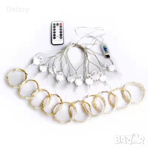 Лед завеса с 300 Лед лампички, снимка 4 - Декорация за дома - 38648593