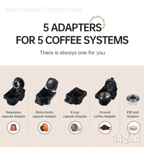 Кафемашина MK-606 5-в-1 , 7 размера на кафето, машина за горещо/студено еспресо, снимка 2 - Кафемашини - 50986182