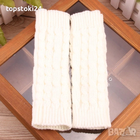 Дамски плетени вълнени ръкавици без пръсти, снимка 2 - Ръкавици - 52641457