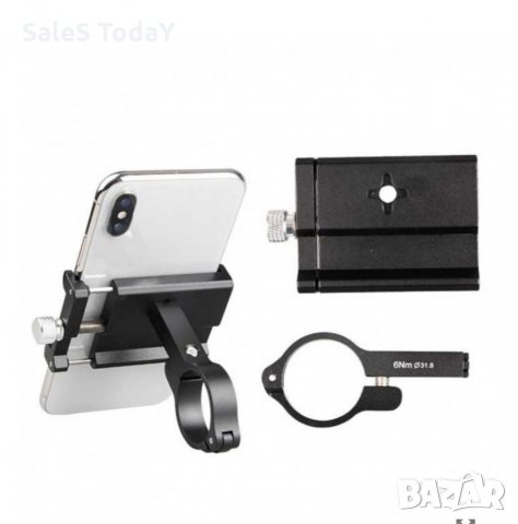 Алуминиева стойка за телефон за велосипед, мотор, АТВ, 50/100мм, черен, снимка 4 - Аксесоари за велосипеди - 31947699