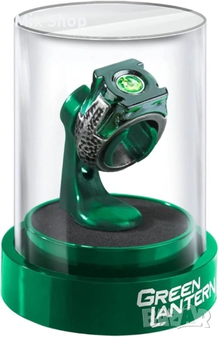 Нов Пръстен и дисплей за реквизит на DC Green Lantern от Noble Collection - метален (10см) 